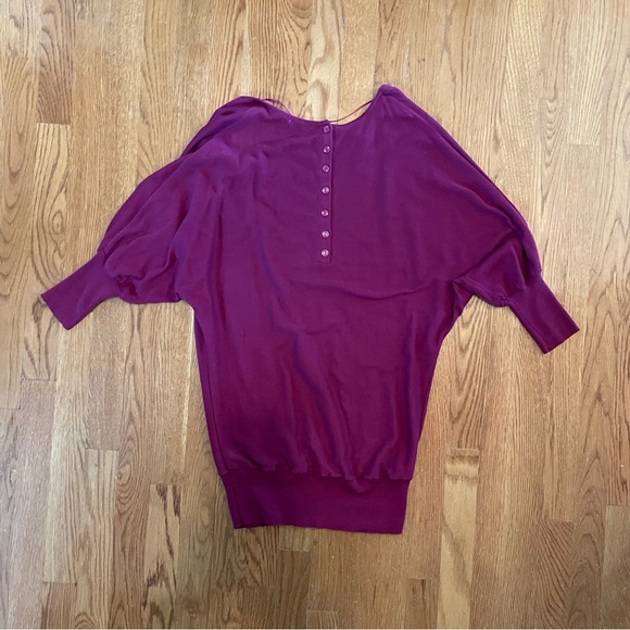 Halogen burgundy sweater, drape neck dolman sleeves, S - Picture 11 of 11